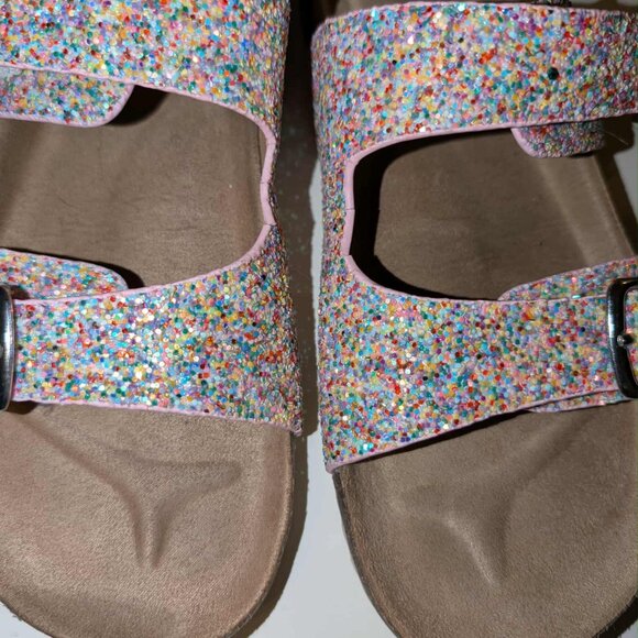 Cat & Jack Girls Glitter Buckle Sandals – Size 4 - Picture 2 of 8